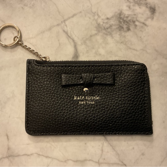 kate spade Accessories - Kate Spade Black Leather Bow Keychain Pouch